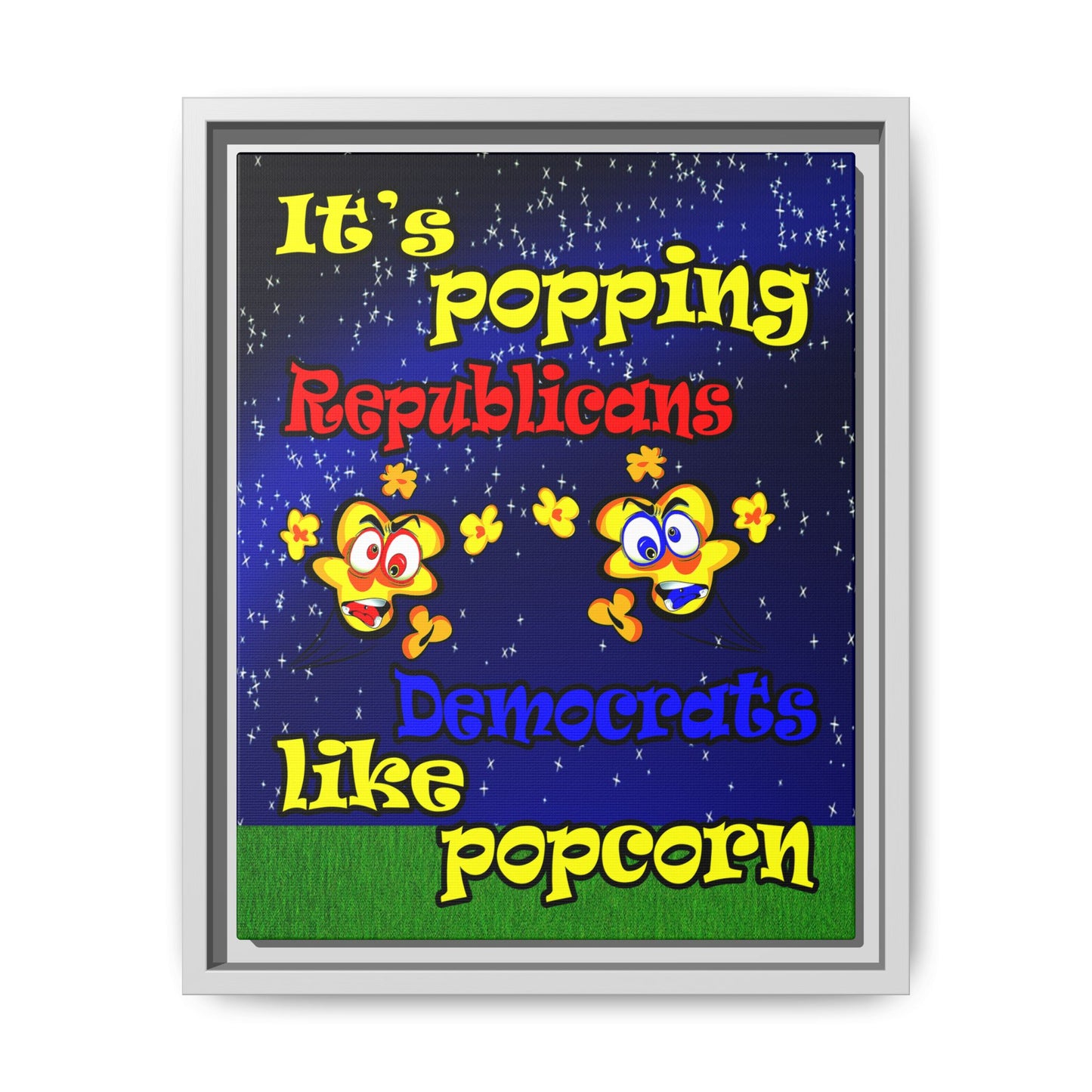 popping like popcorn - framed canvas art ('snoops' background)
