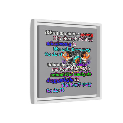 doggystyle - framed canvas art (grey)