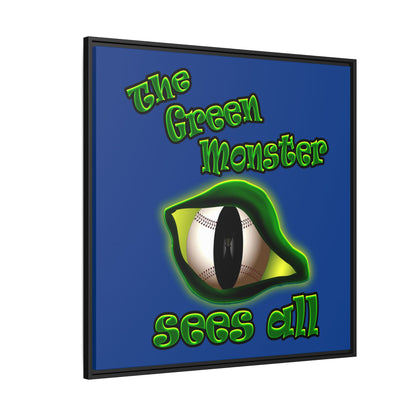 green monster - framed canvas art (dark blue)
