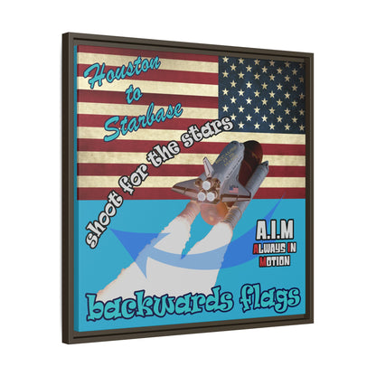 shoot for the stars - framed canvas art (turquoise)