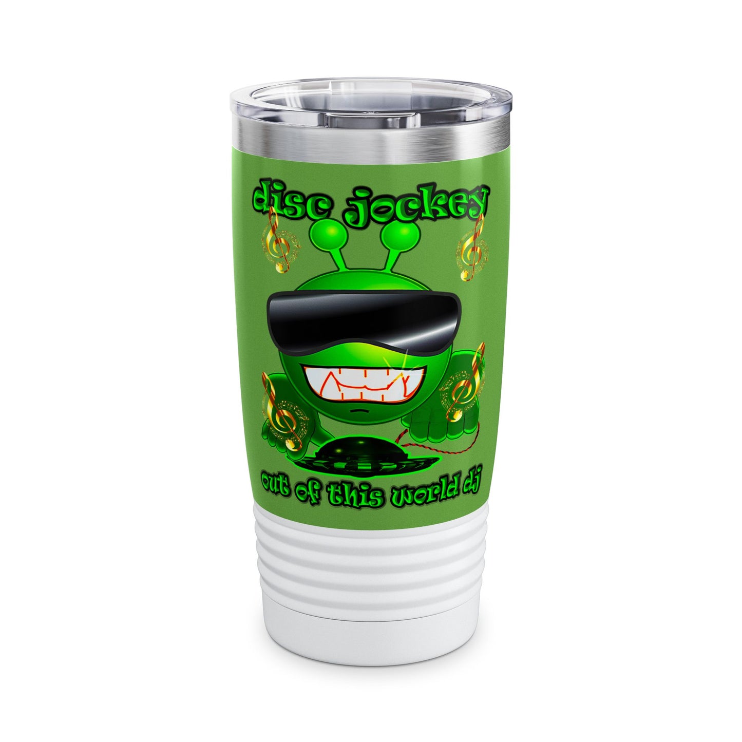 disc jockey - Ringneck Tumbler, 20oz (green)
