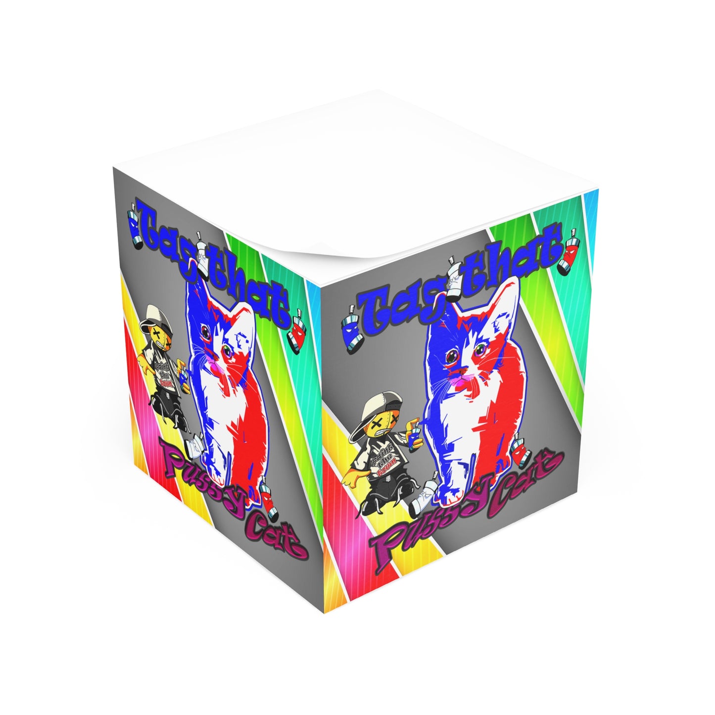 tag that - note cube (rainbow split)