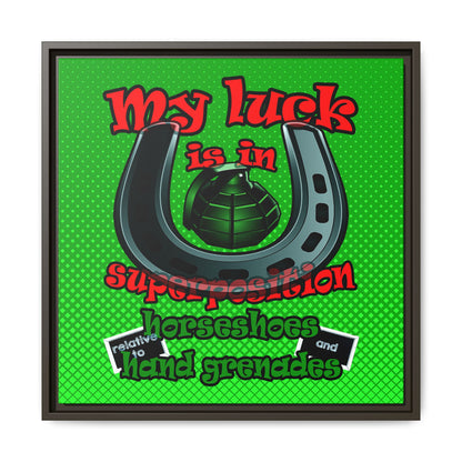 my luck - framed canvas art (logo green)