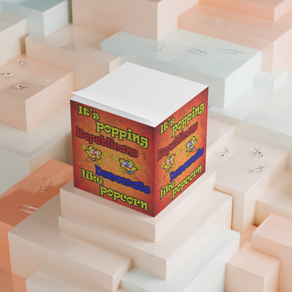 popping like popcorn - note cube (burnt orange)