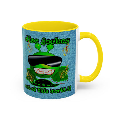 disc jockey - Accent Mug (faded dark blue)