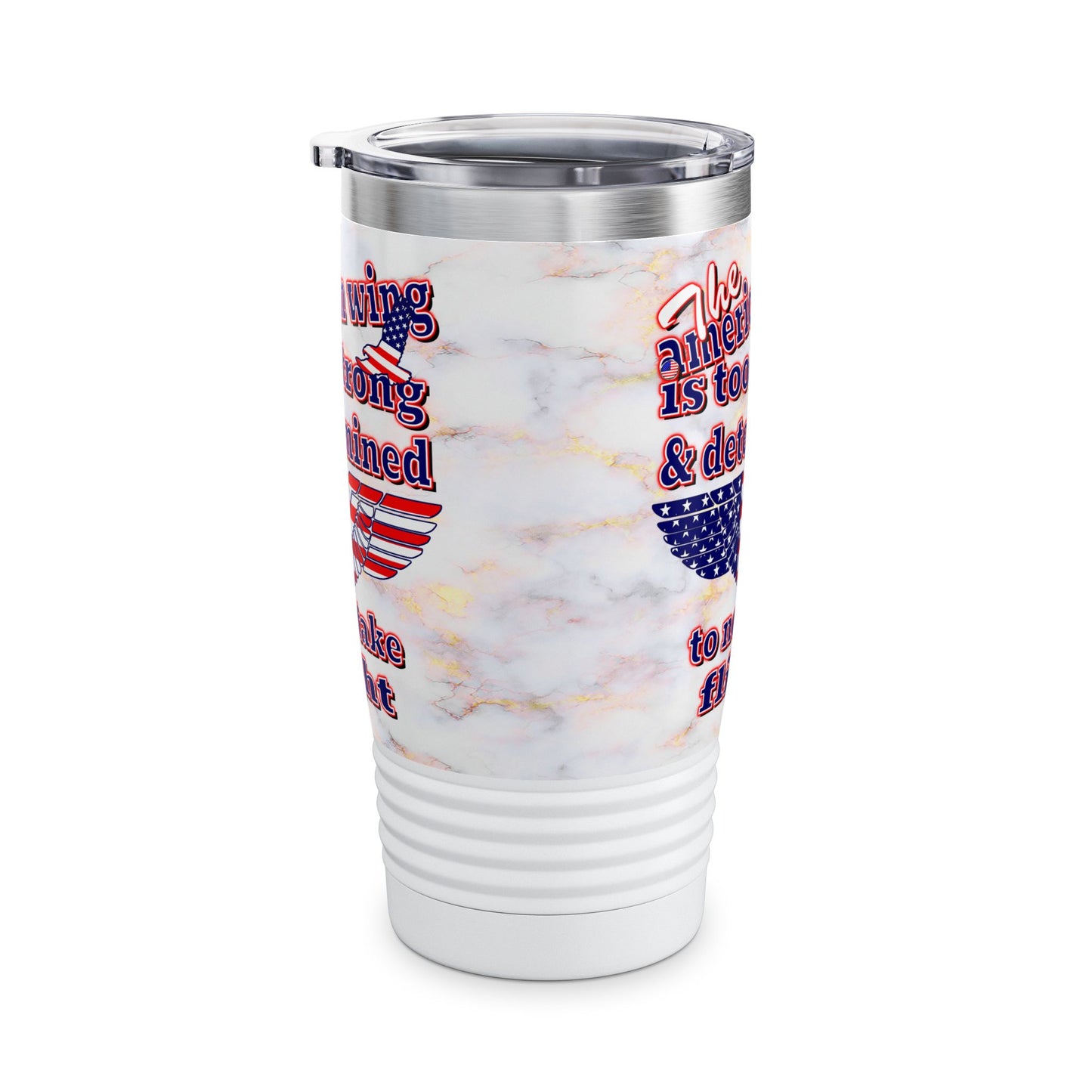 american wing - Ringneck Tumbler, 20oz (white marble)