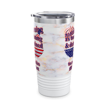 american wing - Ringneck Tumbler, 20oz (white marble)