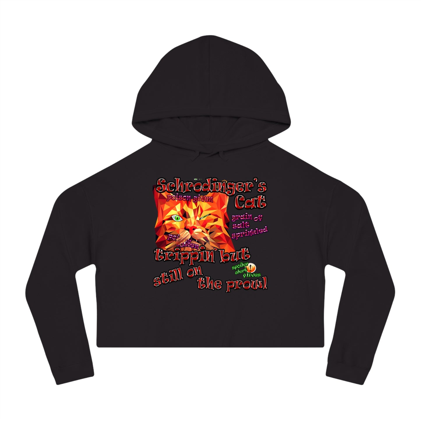 schrodinger's cat - Women’s Cropped Hooded Sweatshirt