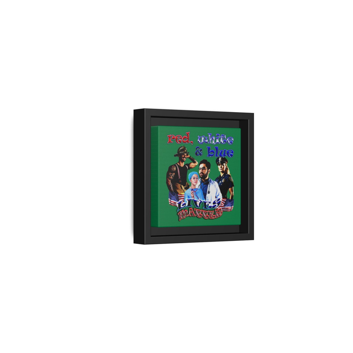 rw&b lives matter - framed canvas art (dark green)