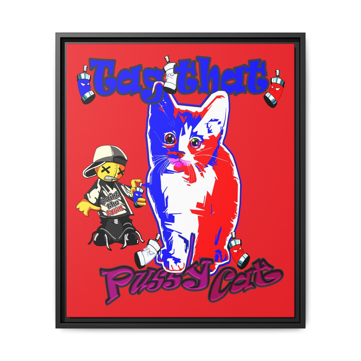 tag that - framed canvas art (red)