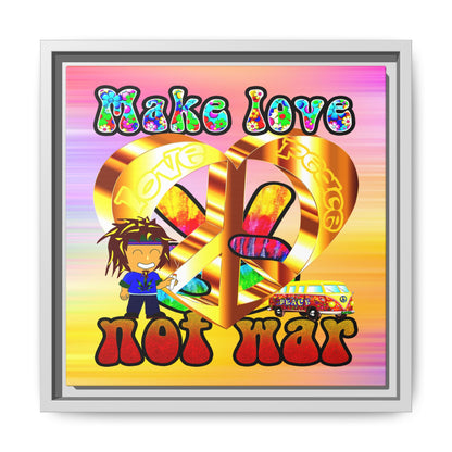 love peace - framed canvas art (color blur)