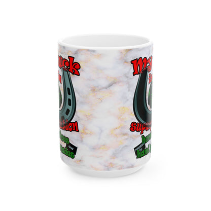 my luck - White Mug (white marble)