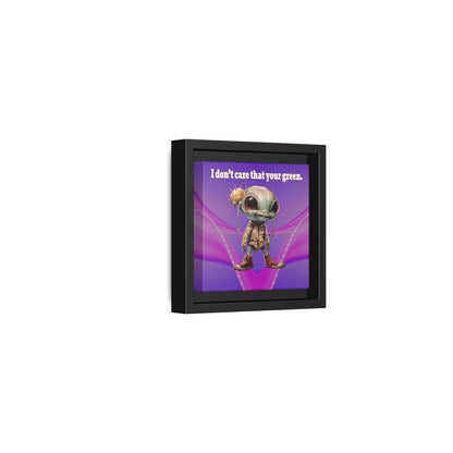 I don't care that your green - framed canvas art (purple-pink wave)
