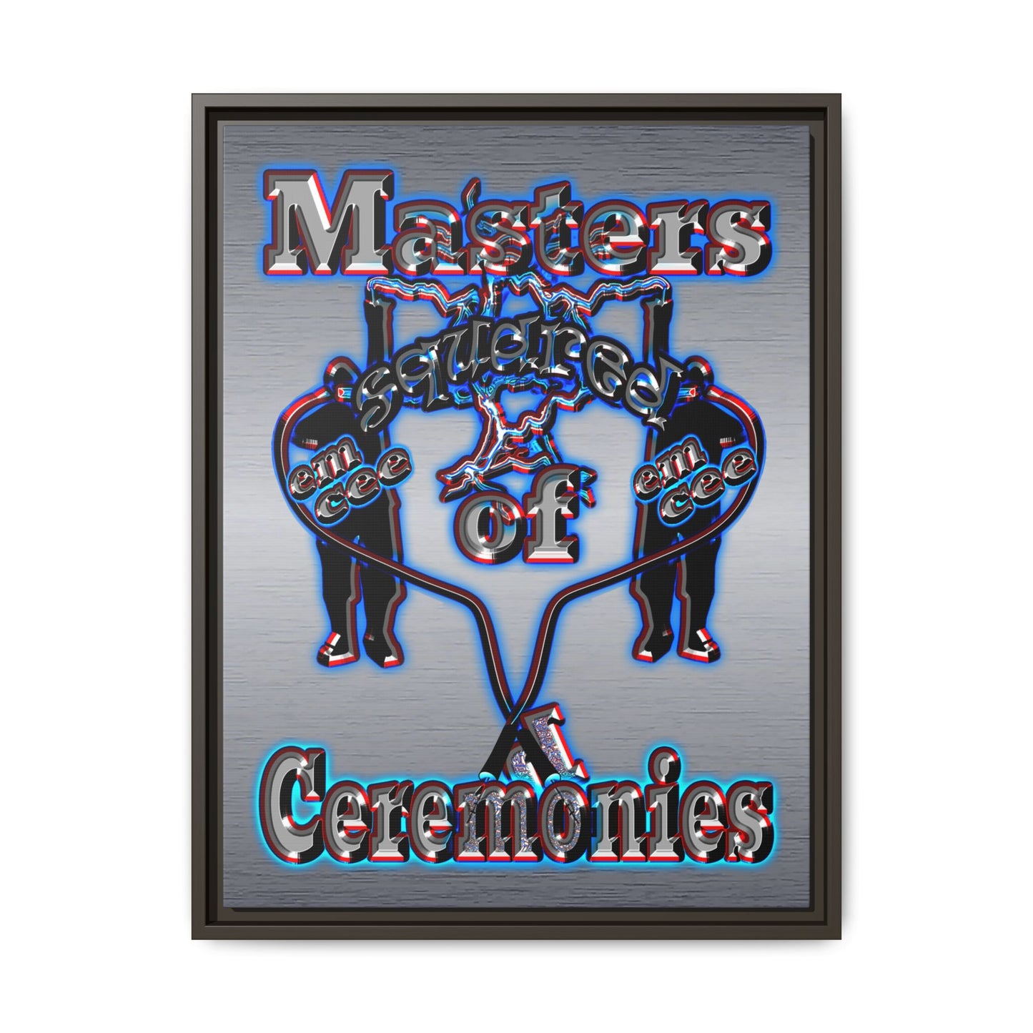em cee squared - framed canvas art (brushed nickel)