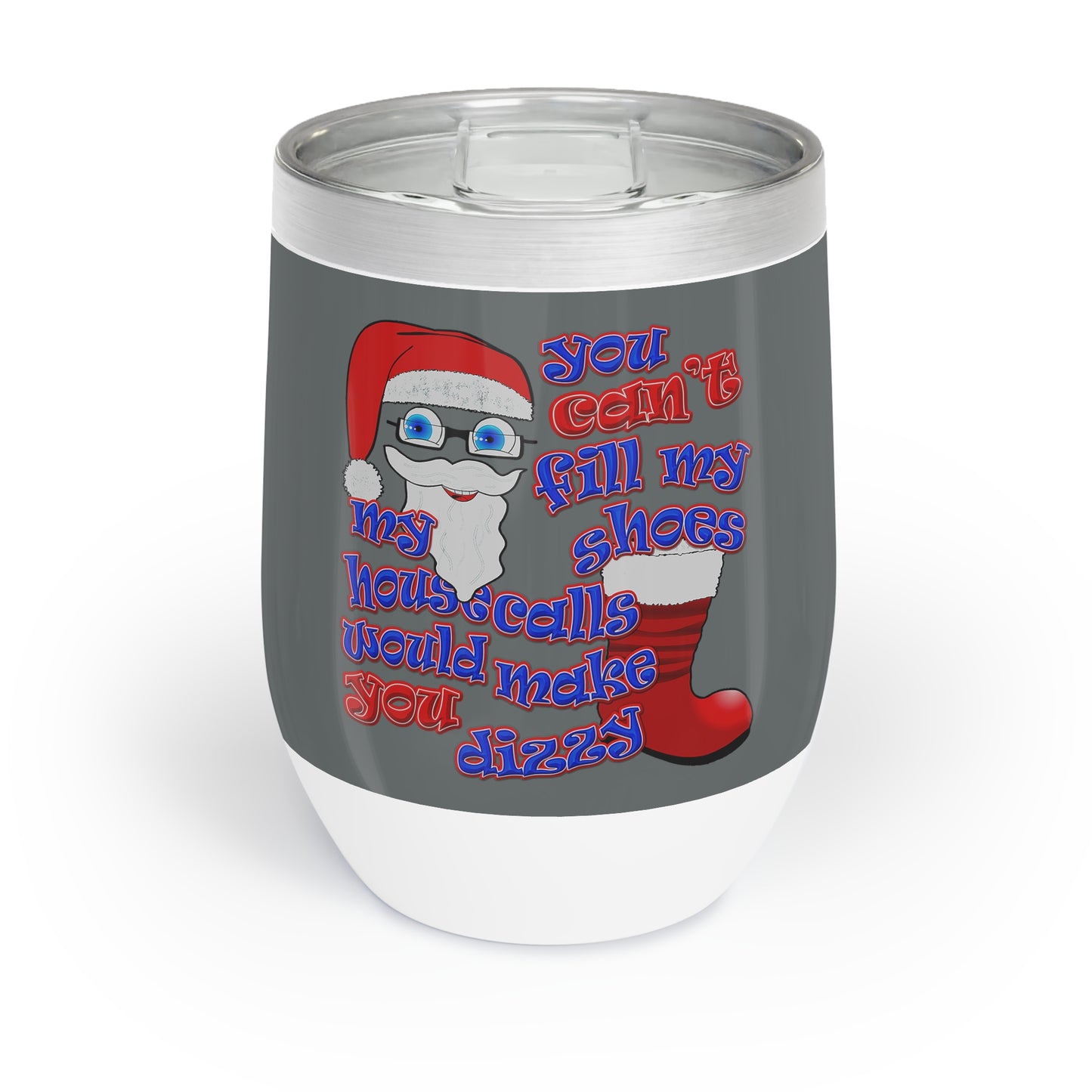 santa's shoes - Chill Wine Tumbler (dark grey)