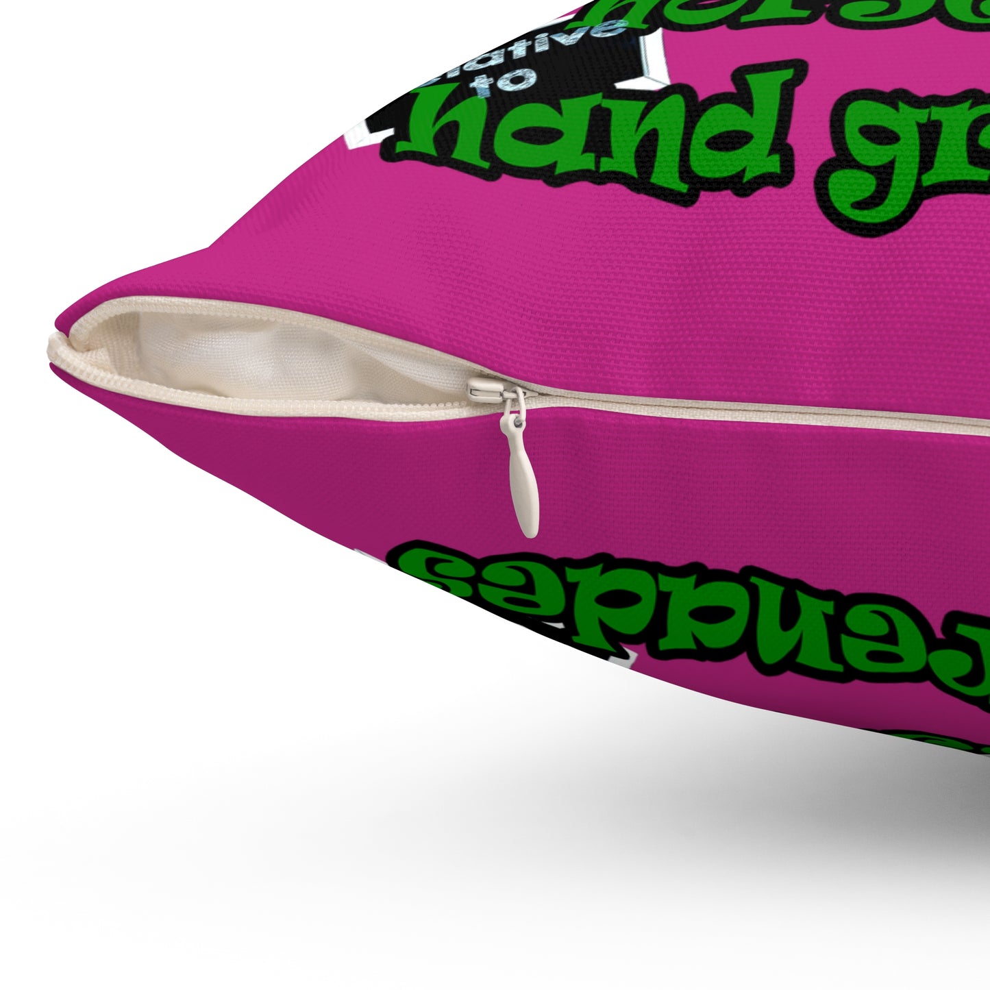 my luck - Spun Polyester Square Pillow - (pink)
