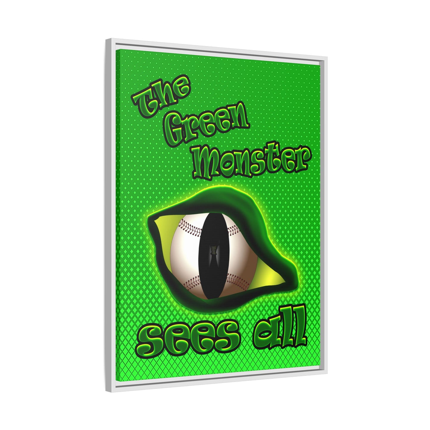 green monster - framed canvas art (logo green)
