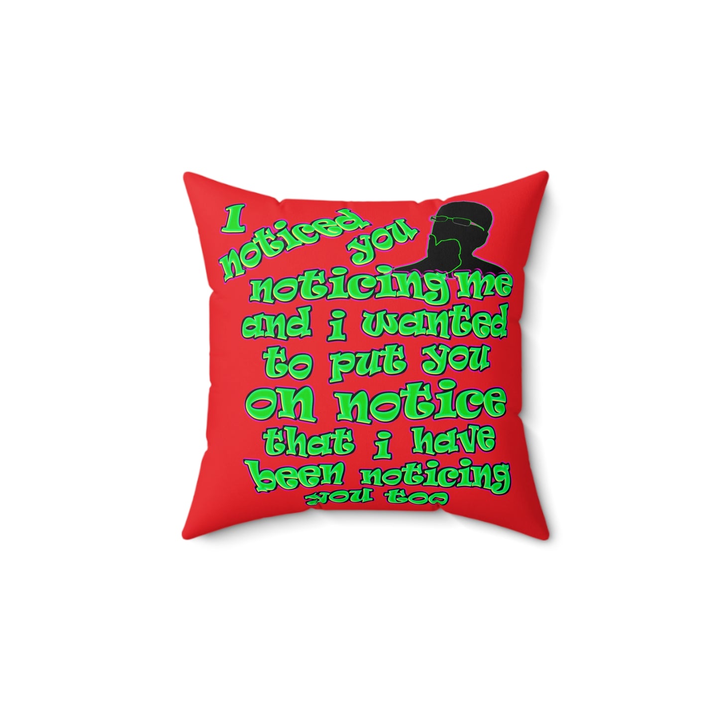 noticed you noticing - Faux Suede Square Pillow - (red)