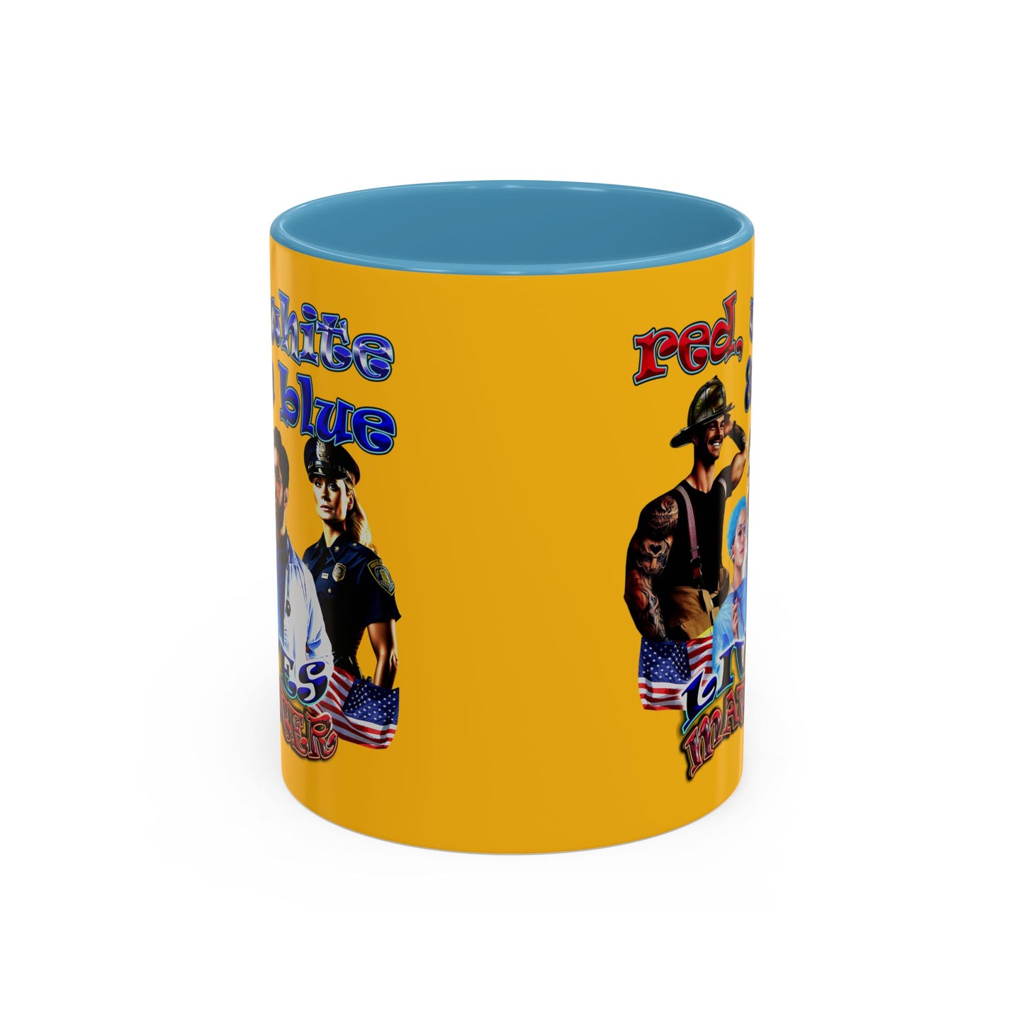 rw&b lives matter - Accent Mug (yellow)