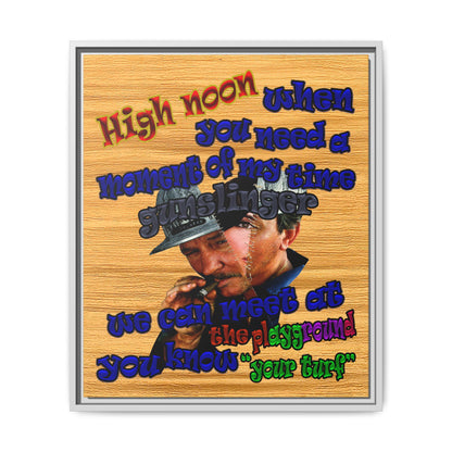 high noon - framed canvas art (butterscotch wood finish)