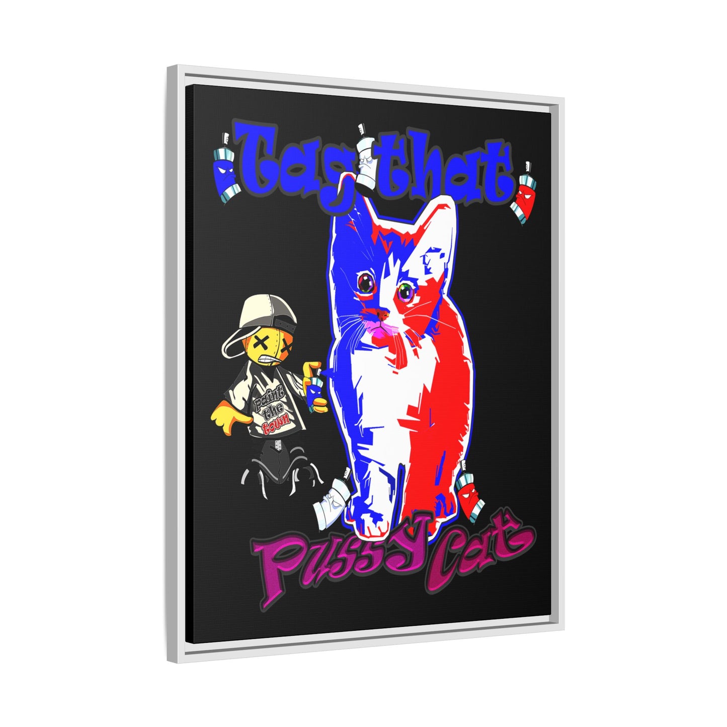 tag that - framed canvas art (black)