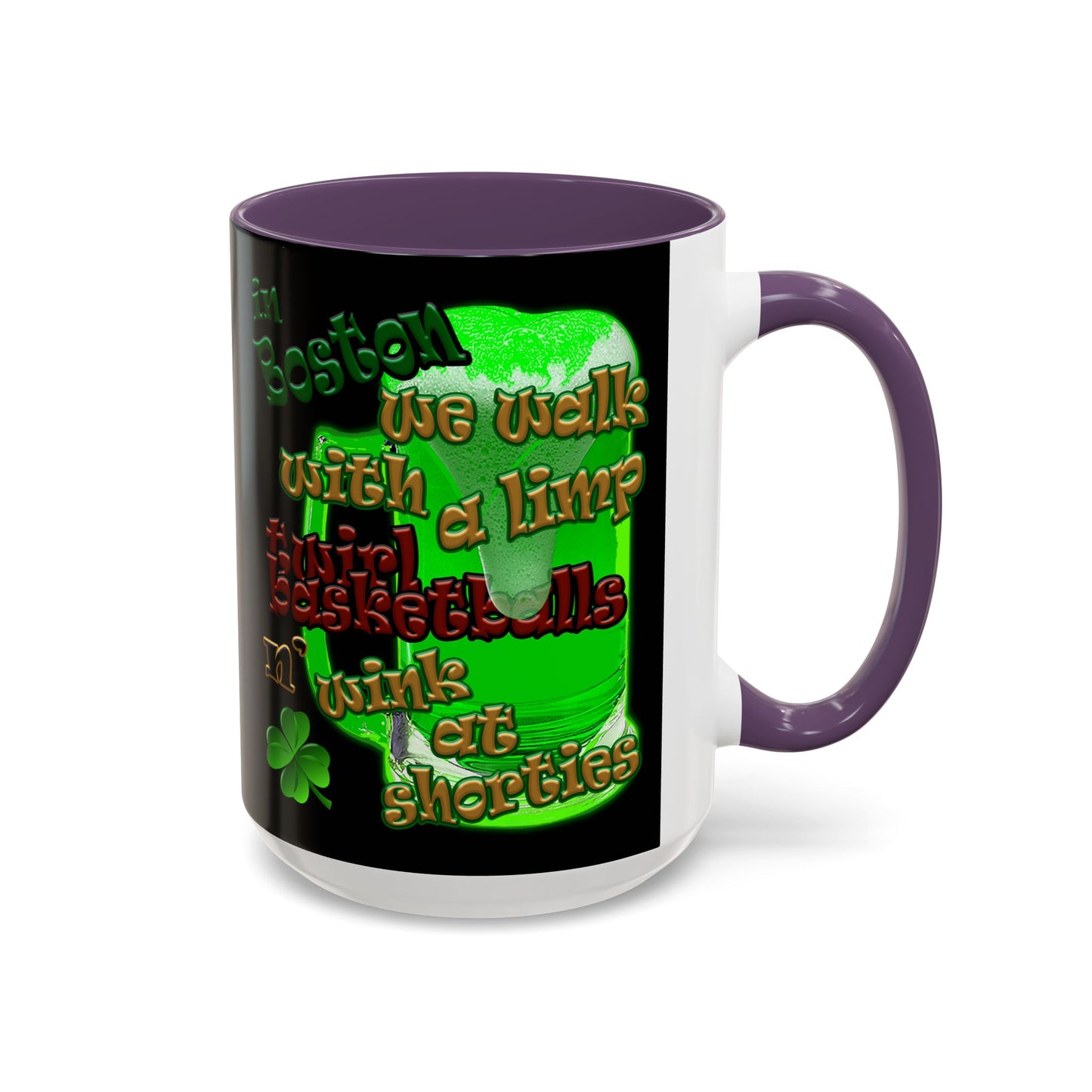 celtics logo - Accent Mug (black)