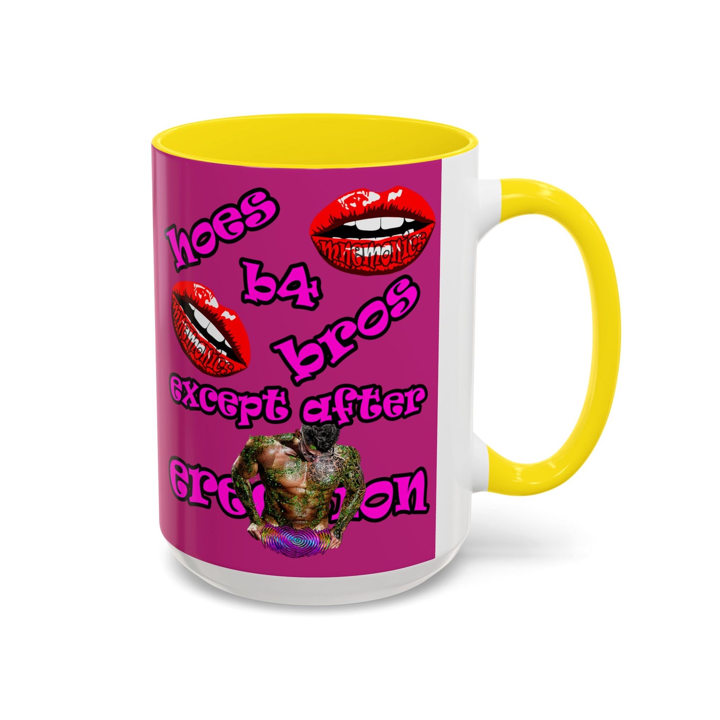 hoes b4 bros - Accent Mug (pink)