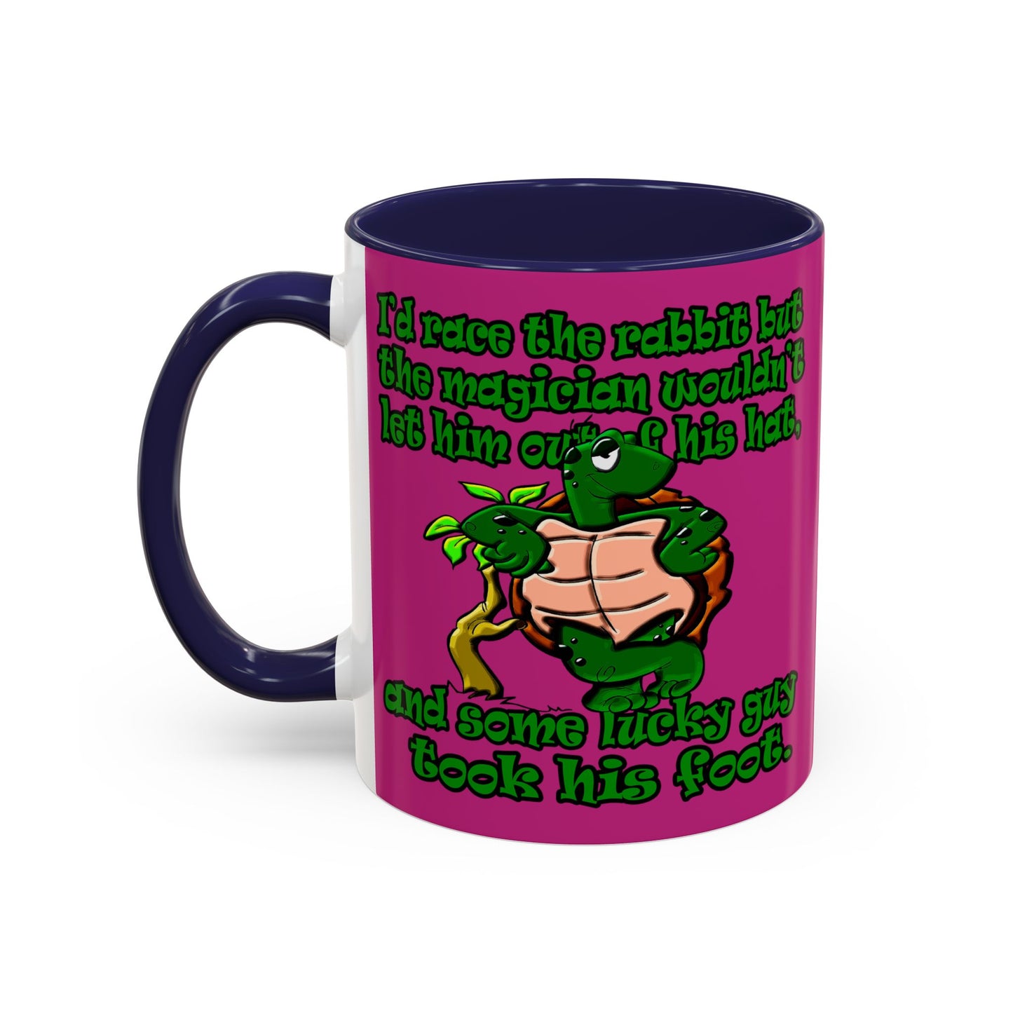 turtle race - Accent Mug (pink)
