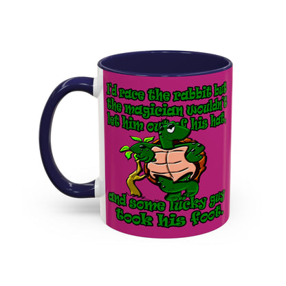 turtle race - Accent Mug (pink)