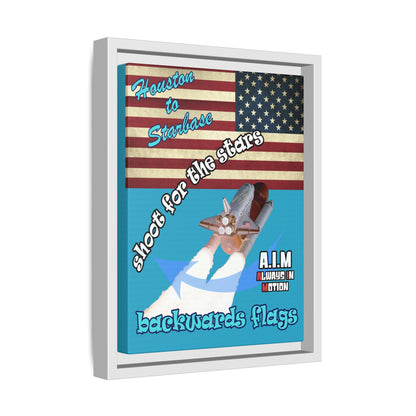 shoot for the stars - framed canvas art (turquoise)