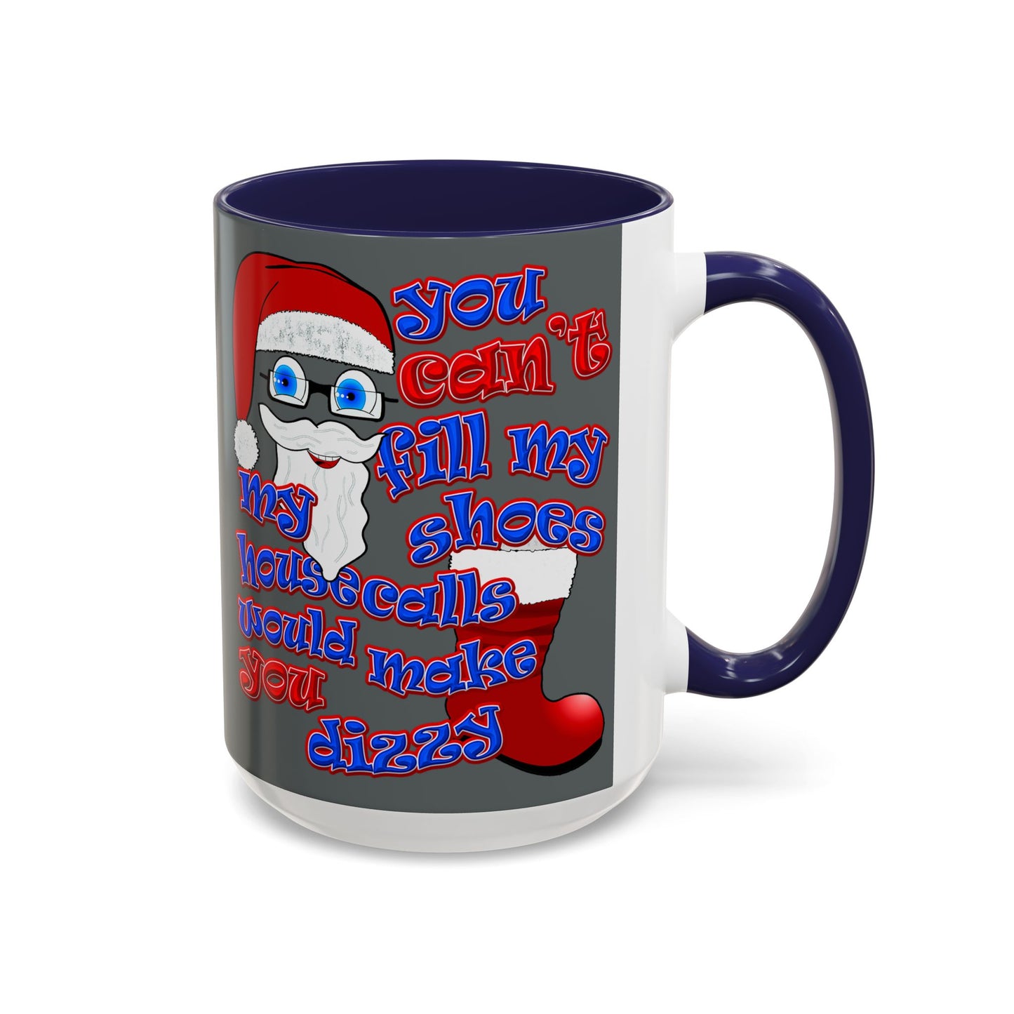 santa's shoes - Accent Mug (dark grey)