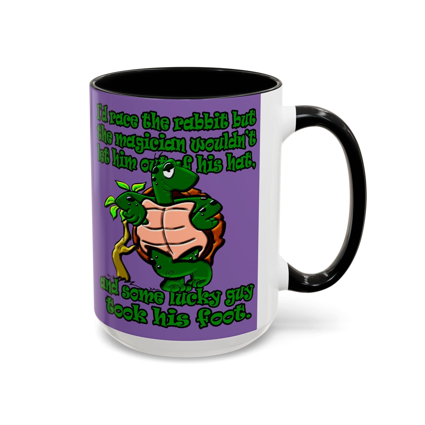 turtle race - Accent Mug (light purple)