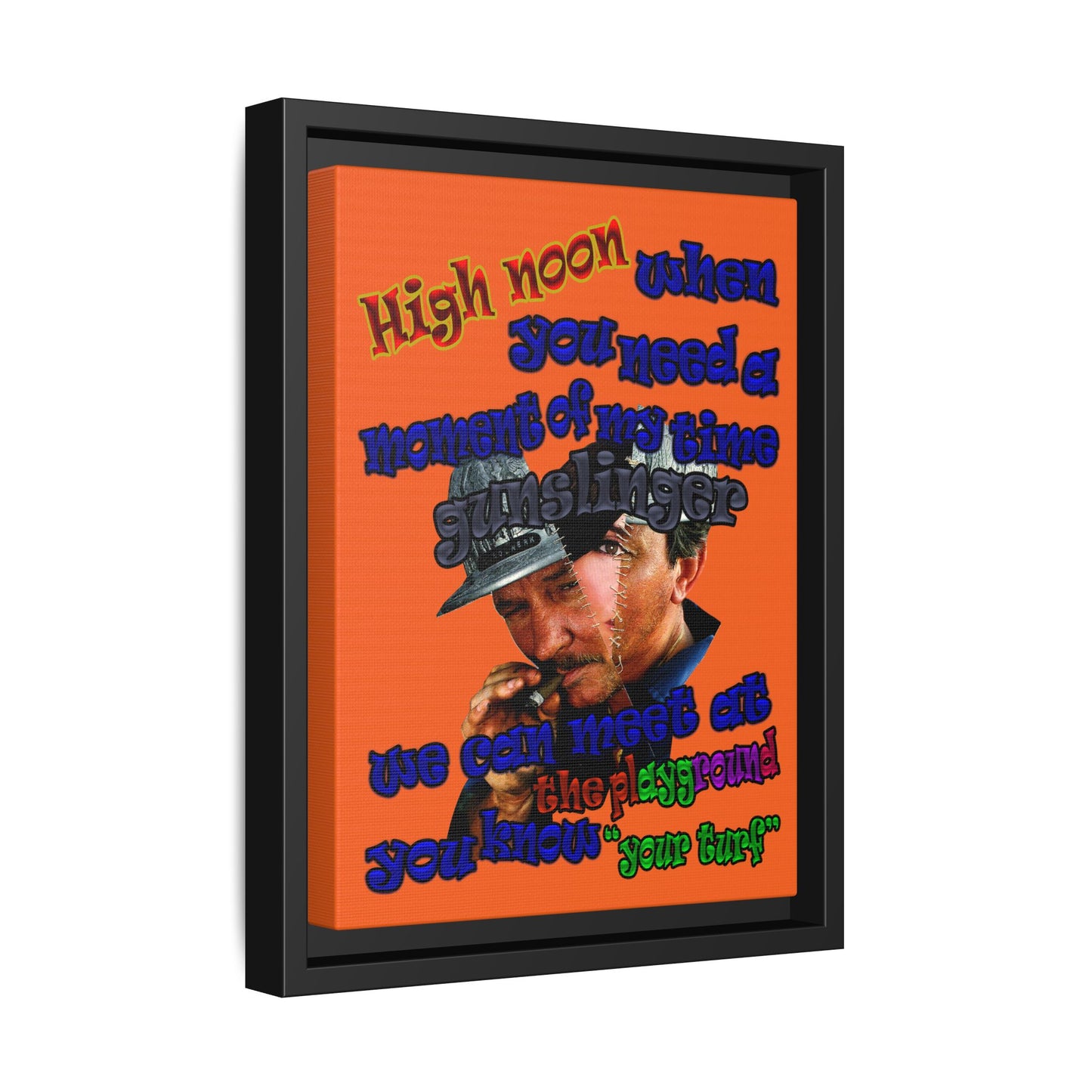 high noon - framed canvas art (orange)
