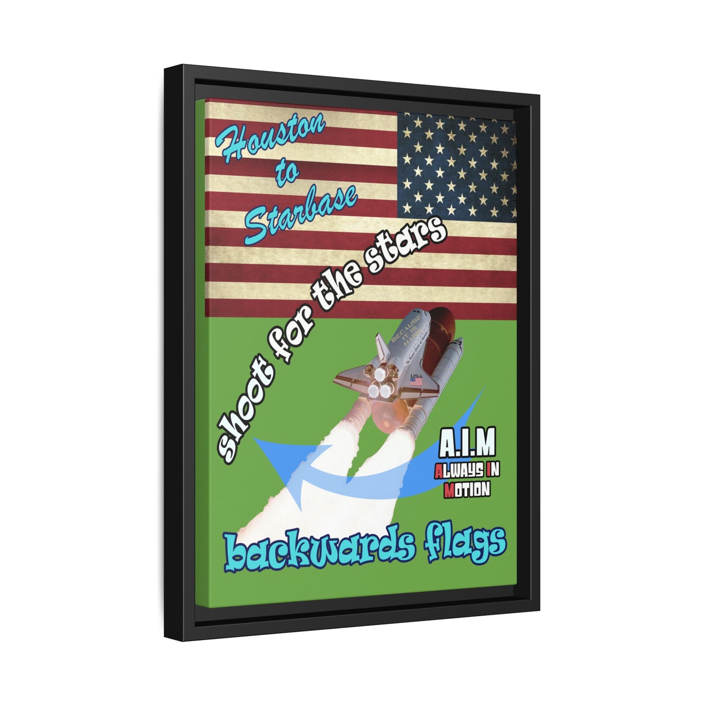 shoot for the stars - framed canvas art (green)