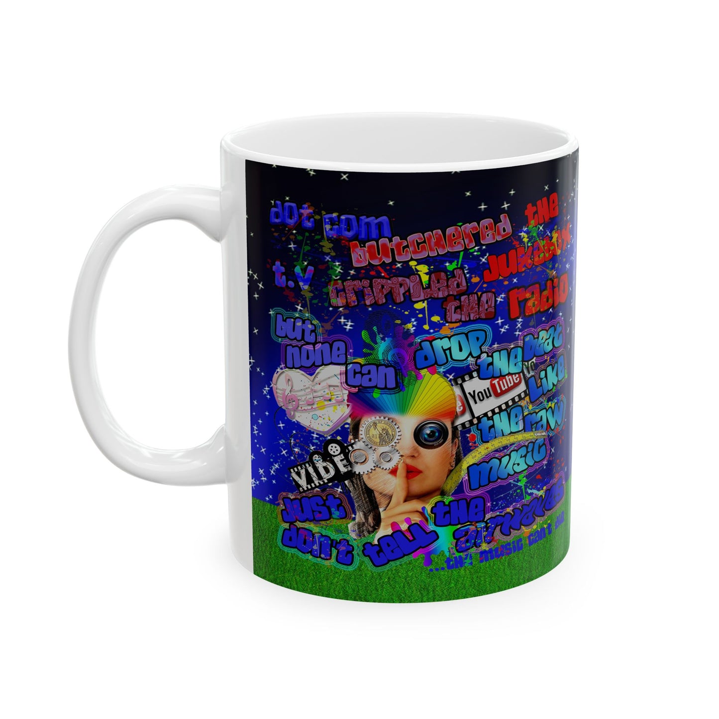 drop the beat - White Mug ('snoops' background)