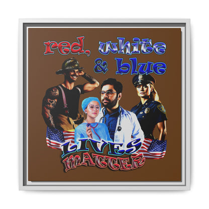 rw&b lives matter - framed canvas art (brown)