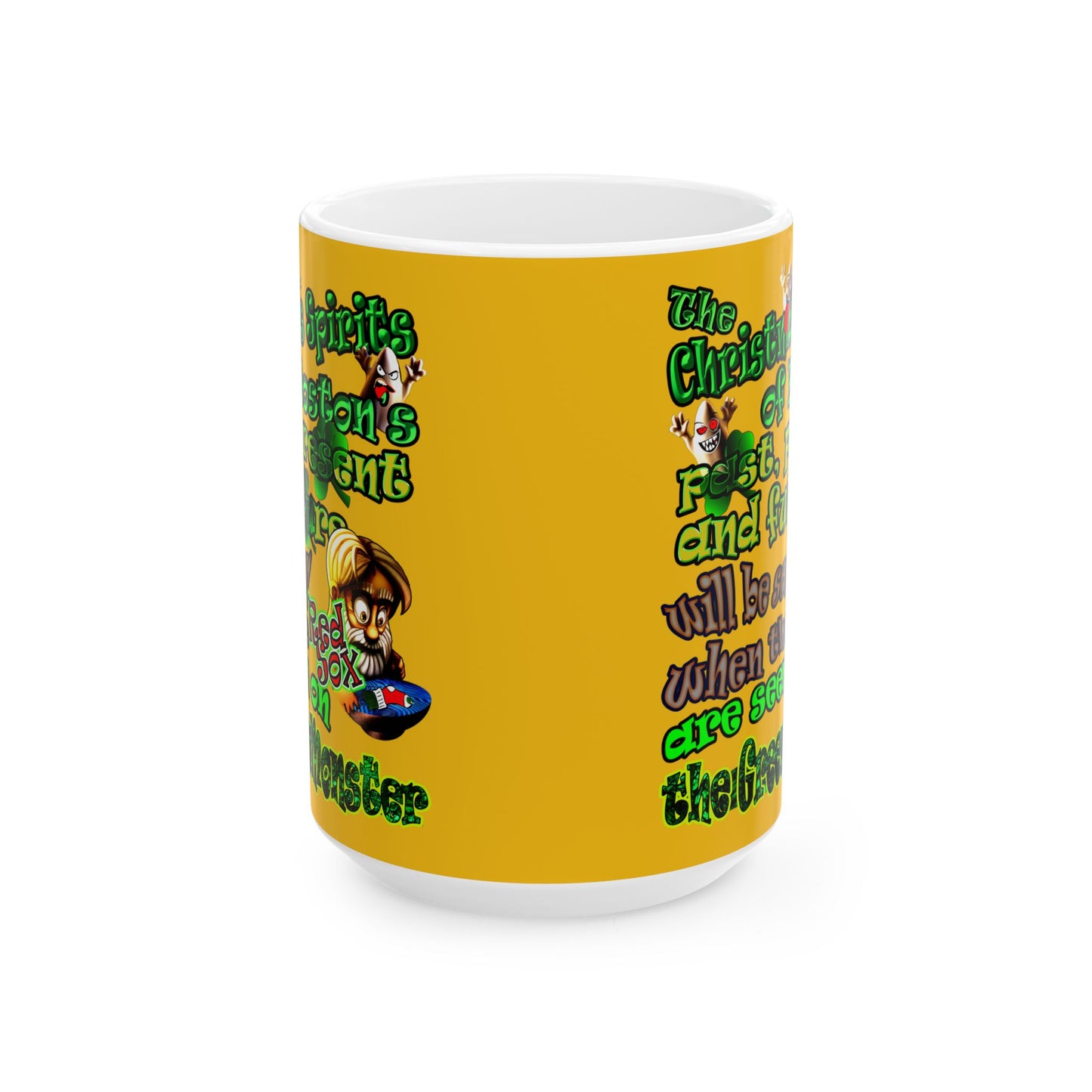 christmas spirits of boston - White Mug (yellow)