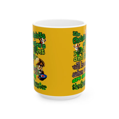 christmas spirits of boston - White Mug (yellow)