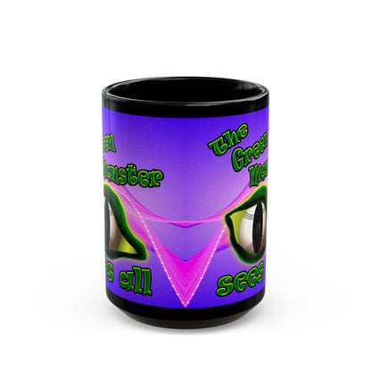green monster - Black Mug (purple-pink wave)