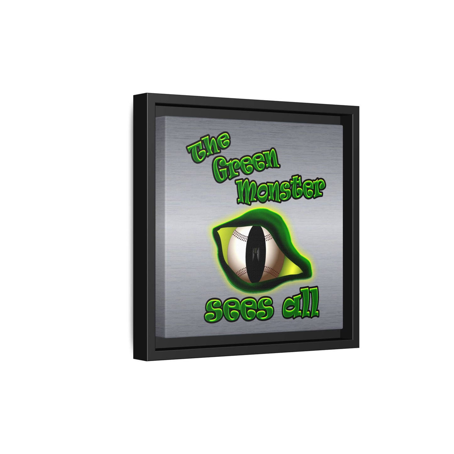 green monster - framed canvas art (brushed nickel)