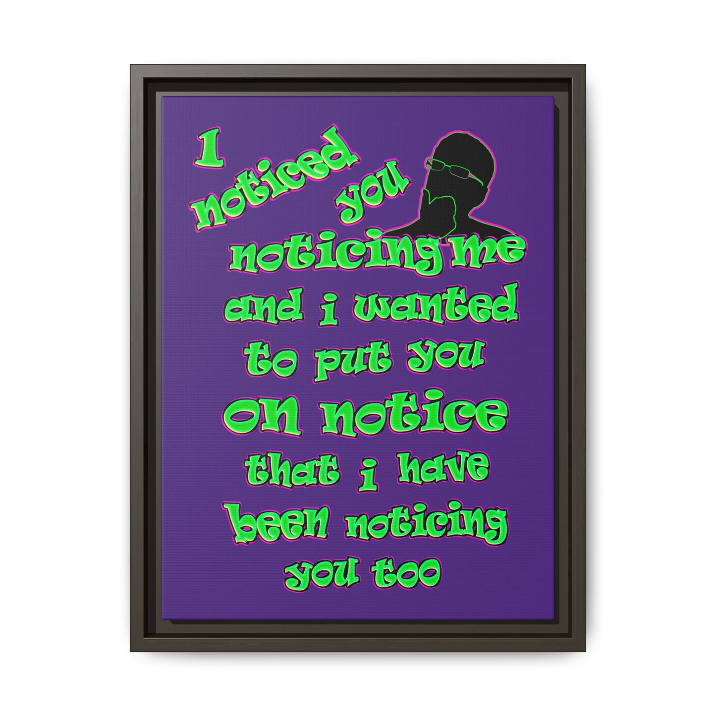 noticed you noticing - framed canvas art (purple)