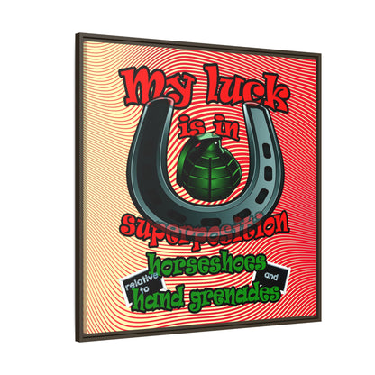 my luck - framed canvas art (yellow-orange wave)