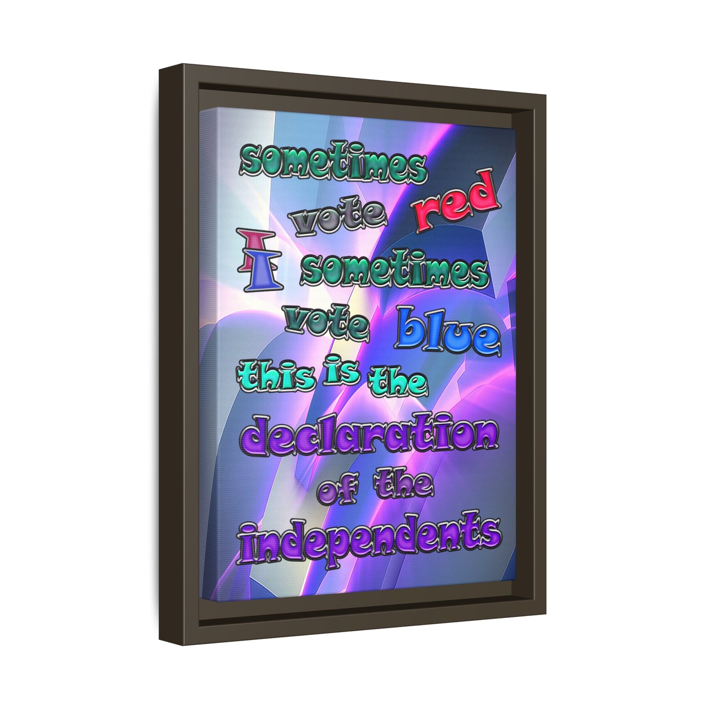 declaration of the independents - framed canvas art (grey-pink wave)