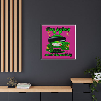 disc jockey - framed canvas art (pink)