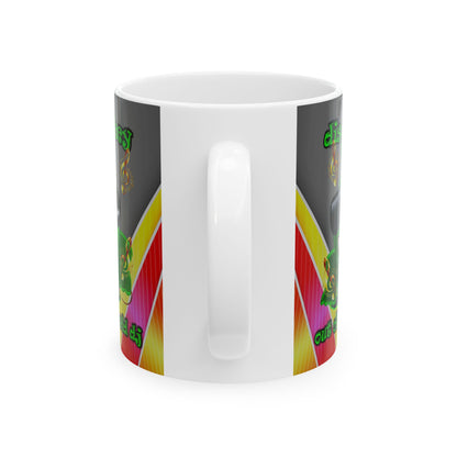 disc jockey - White Mug (rainbow split)