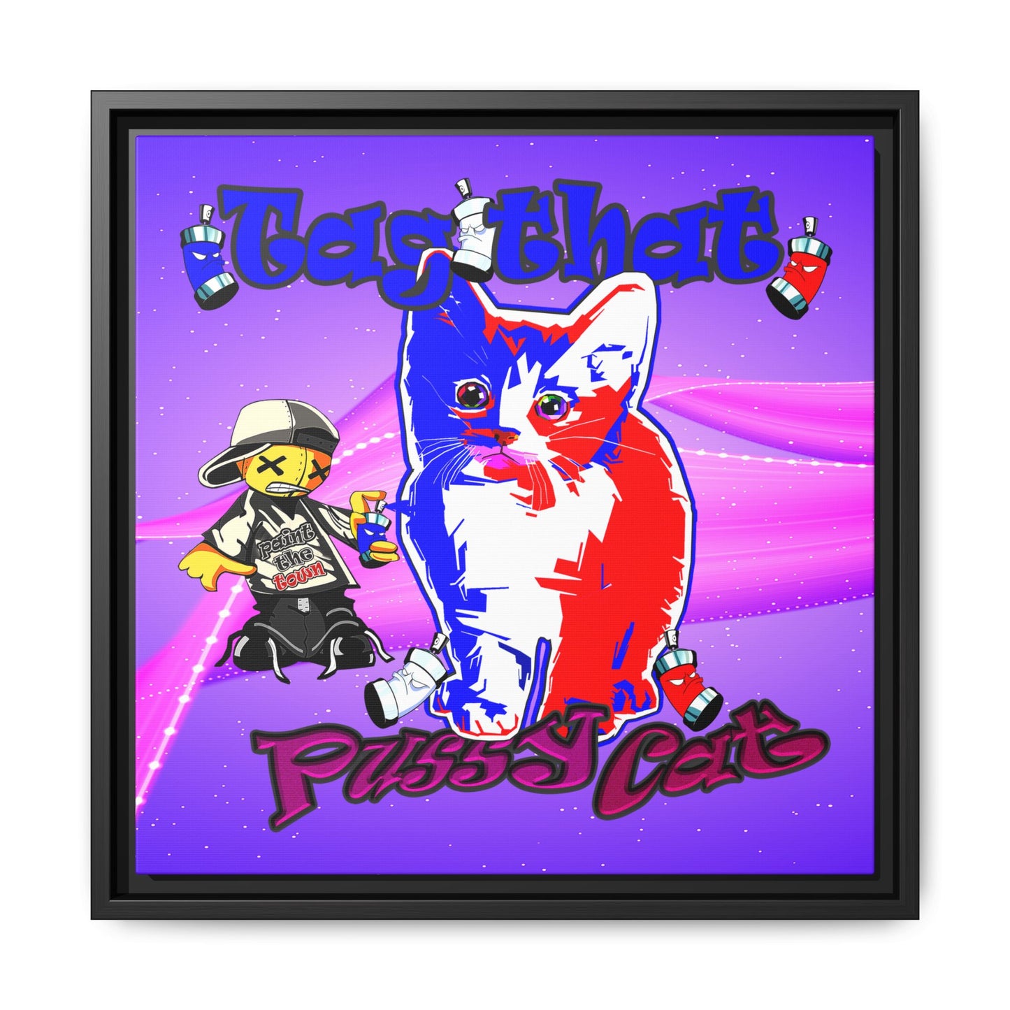 tag that - framed canvas art (purple-pink wave)