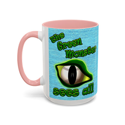 green monster - Accent Mug (faded blue)