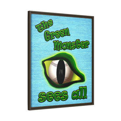 green monster - framed canvas art (faded blue)