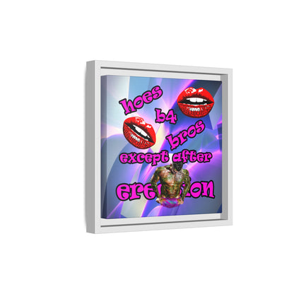 hoes b4 bros - framed canvas art (grey-pink wave)