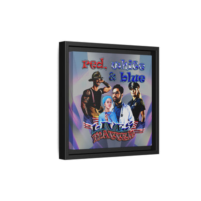 rw&b lives matter - framed canvas art (grey-pink wave)
